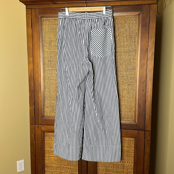 Marella Wide Cuffed Cotton Striped Pants Sz8 - Picture 6 of 8